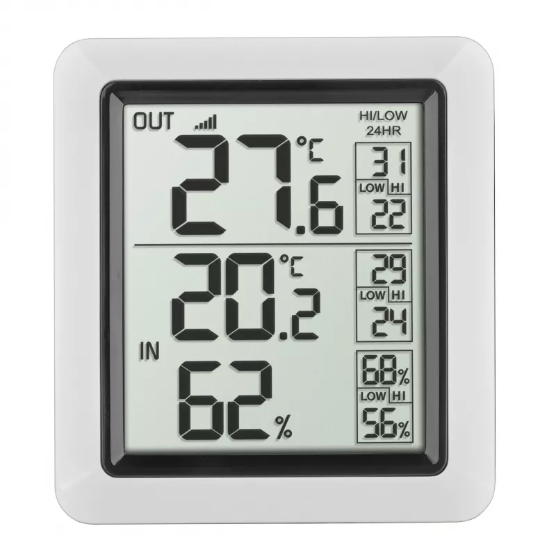 TFA Dostmann INFO Kabelloses Innen-/Außenthermometer Schwarz-Grau 30.3065.02
