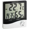 TFA Dostmann WS 5031 Thermo-Hygrometer mit Uhr, Schwarz/Weiß 30-5031