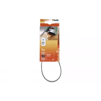 KWB 910510 Schleifband-Set, Körnung 100, 457 mm x 13 mm, 3 Stück