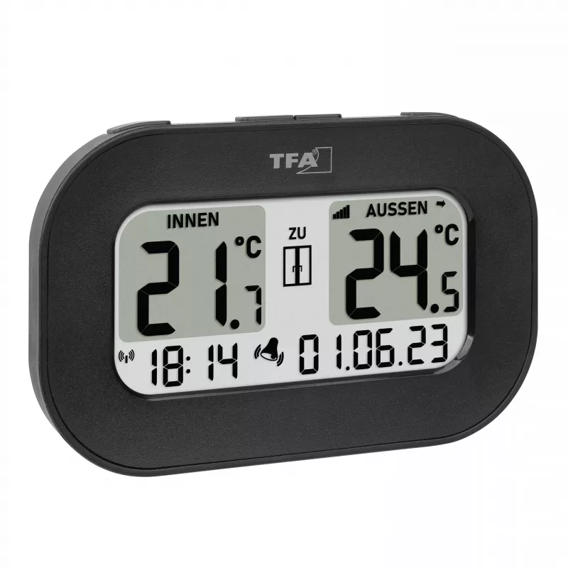 TFA Dostmann COOL@HOME kabelloses digitales Thermometer, Schwarz 30.3046.01