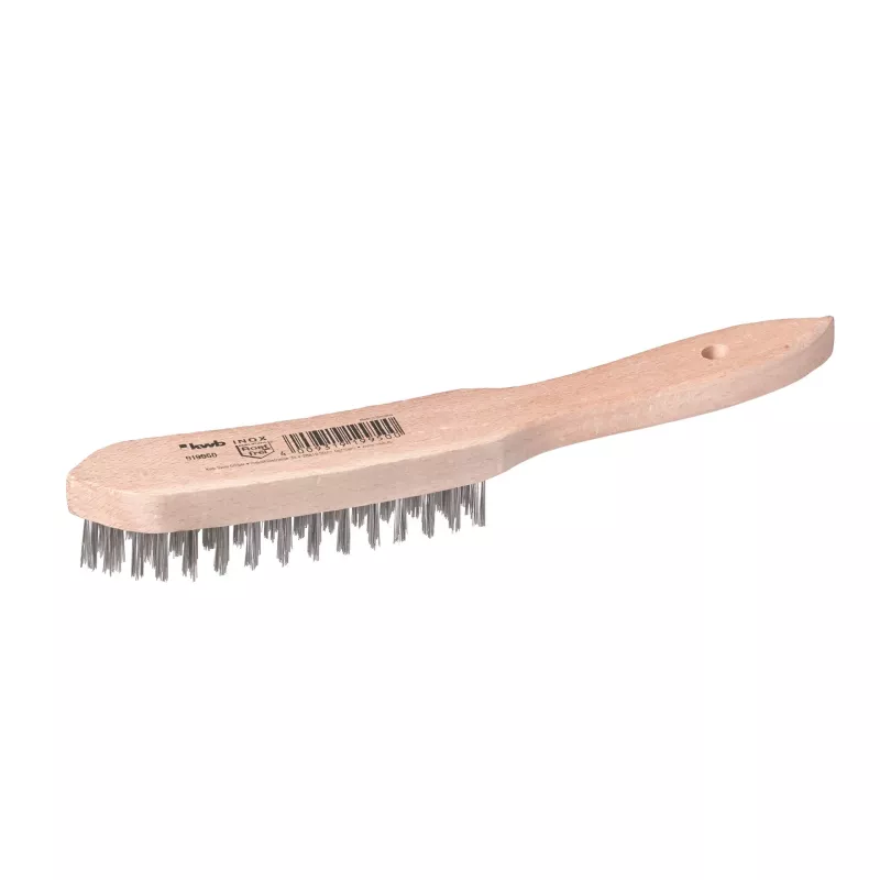 kwb 919950 Handdrahtbürste mit 4-reihigen Stahlborsten, 255 mm