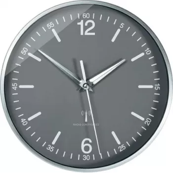 TFA Dostmann 60.3503 Funk-Aluminium-Wanduhr, Schwarz