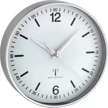 TFA Dostmann 60.3503 Funk-Aluminium-Wanduhr, Schwarz