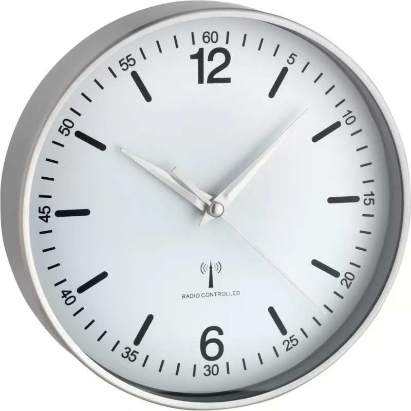 TFA Dostmann 60.3503 Funk-Aluminium-Wanduhr, Schwarz