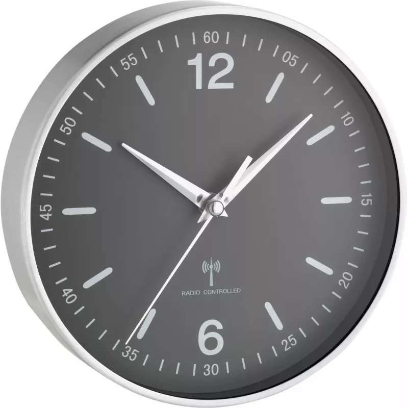 TFA Dostmann 60.3503 Funk-Aluminium-Wanduhr, Schwarz