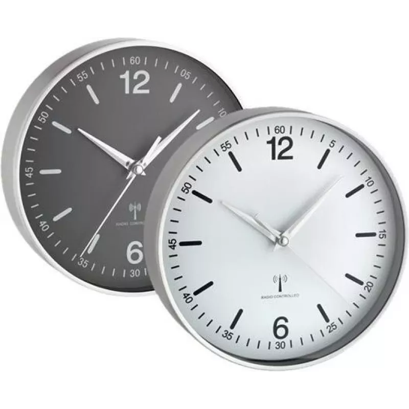 TFA Dostmann 60.3503 Funk-Aluminium-Wanduhr, Schwarz