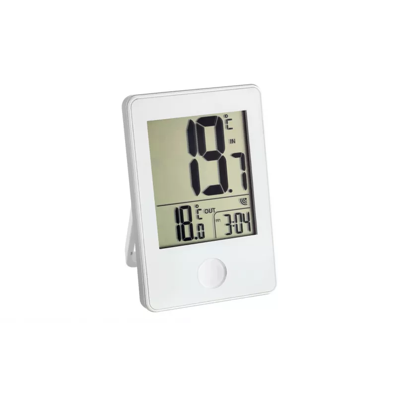 TFA Dostmann Funkthermometer mit Uhr, Weiß (30-3051-02)
