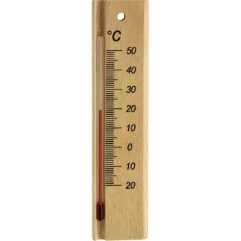 TFA Dostmann Analoges Innenthermometer, Buchenholz, -20 bis +50 °C, wandmontierbar 12.1053.05