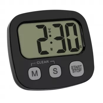 TFA Dostmann 2-teiliges digitales Timer-Set mit Stoppuhr und Uhr, Schwarz und Weiß (38.2057.40.02)