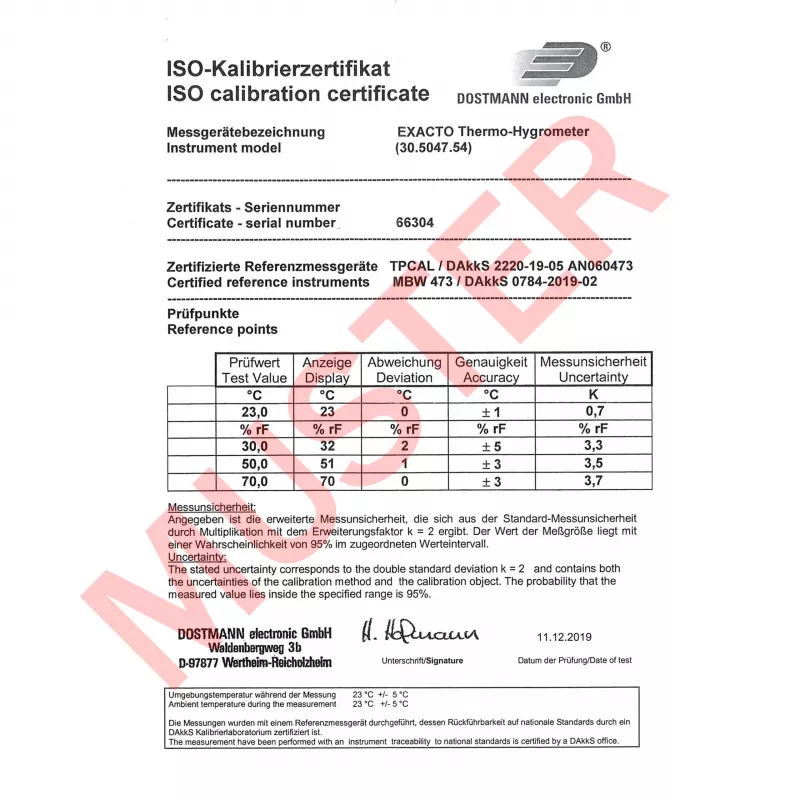 TFA Dostmann EXACTO Digitales Thermo-Hygrometer Silber 30.5047.54.K