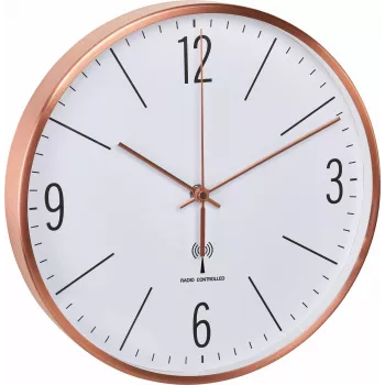 TFA Dostmann 60.3534.51 Runde Kupfer-Weiße Quarz-Wanduhr
