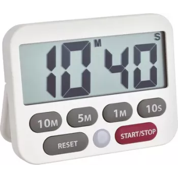 TFA Dostmann Digitaler Timer und Stoppuhr, Weiß 38.2038.02