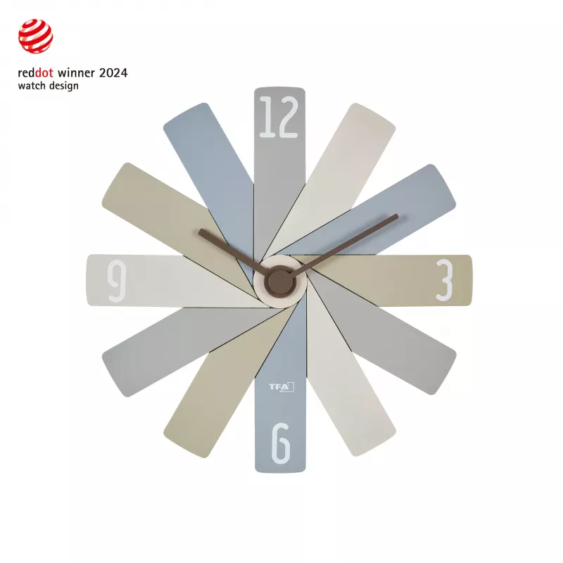 TFA Dostmann 60.3020.30 Quarz-Wanduhr 400 mm bunt schleichendes Uhrwerk leise