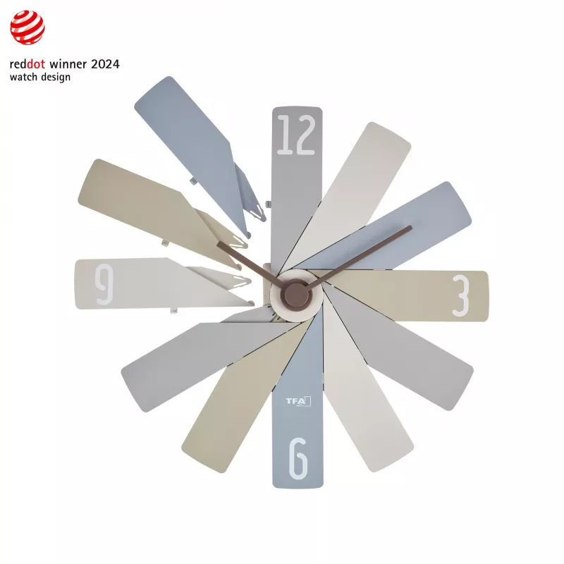 TFA Dostmann 60.3020.30 Quarz-Wanduhr 400 mm bunt schleichendes Uhrwerk leise