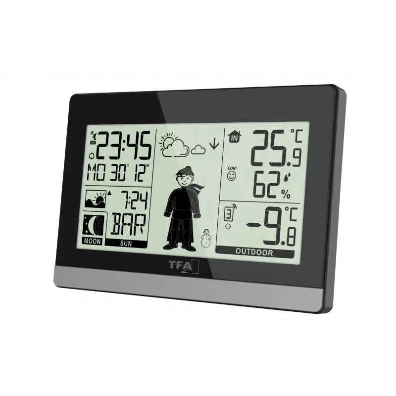 TFA Dostmann Weather Boy Funk-Wetterstation, Schwarz 35.010832