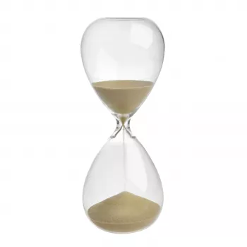TFA Dostmann Gold-Sanduhr, Transparent, 5 Minuten, Glas, Schwarze Kappen 18.6009.53.90