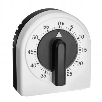 TFA Dostmann Analoger Küchenwecker Eieruhr Weiß-Schwarz Analog (38.1041)