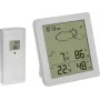 TFA Dostmann CLEAR Funk-Wetterstation mit Außensensor, 12-24h Vorhersage, Funk-Uhr, Schwarz 35.1168.02