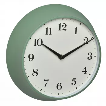 TFA Dostmann 60.3540.04 Funk-Wanduhr mit Thermometer und Hygrometer, Minzgrün