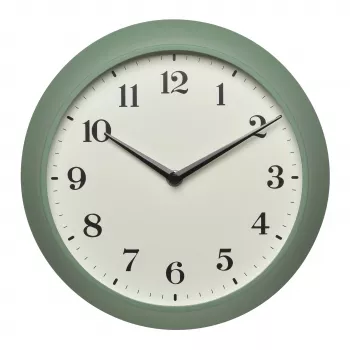 TFA Dostmann 60.3540.04 Funk-Wanduhr mit Thermometer und Hygrometer, Minzgrün