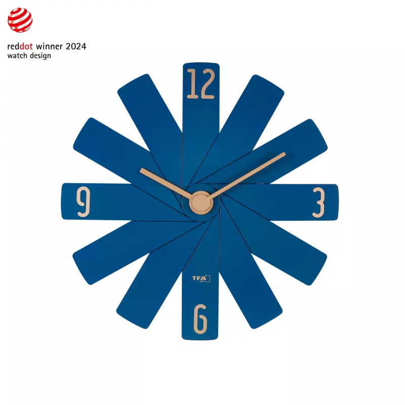 TFA Dostmann 60.3020.06 Mitternachtsblaue Wanduhr mit schleichender Sekunde 400mm