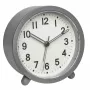 TFA Dostmann 60.1043.10 Quarz-Wecker Grau mit lautlosem Uhrwerk und Crescendo-Alarm