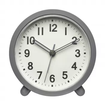 TFA Dostmann 60.1043.10 Quarz-Wecker Grau mit lautlosem Uhrwerk und Crescendo-Alarm
