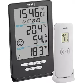 TFA Dostmann XENA HOME kabelloses digitales Thermometer Anthrazit 30.3074.10