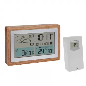 TFA Dostmann OAK Funk-Wetterstation mit Eichenrahmen und Außensensor 35.1167.54