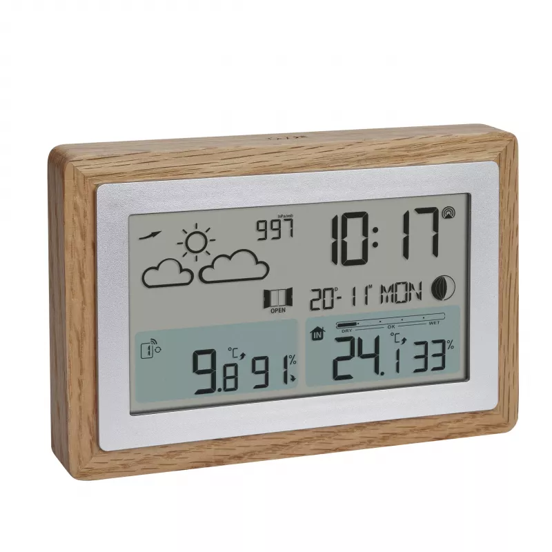 TFA Dostmann OAK Funk-Wetterstation mit Eichenrahmen und Außensensor 35.1167.54