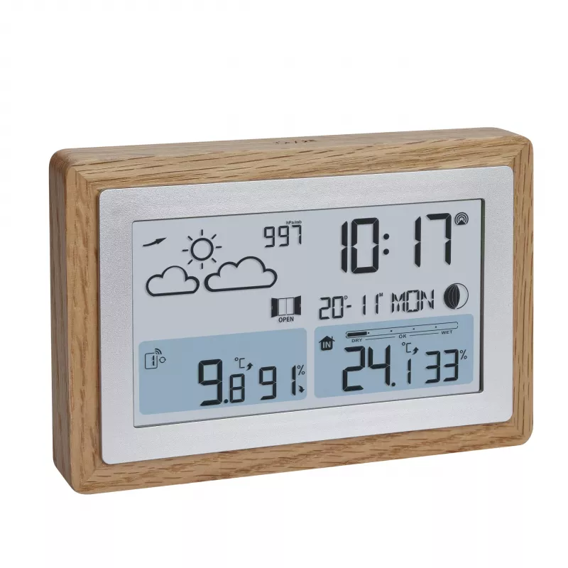 TFA Dostmann OAK Funk-Wetterstation mit Eichenrahmen und Außensensor 35.1167.54