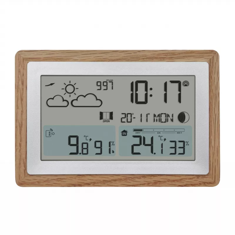 TFA Dostmann OAK Funk-Wetterstation mit Eichenrahmen und Außensensor 35.1167.54