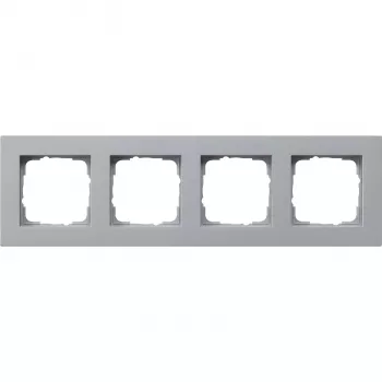 Gira E2 Flat Aluminium 4-fach Abdeckrahmen, Unterputz, Matt, Horizontal 214255