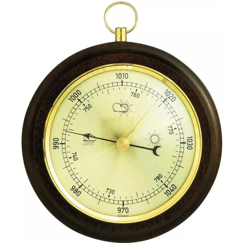 TFA Dostmann Analoges Wandbarometer 29.4001, Holzgehäuse, 960-1060 hPa