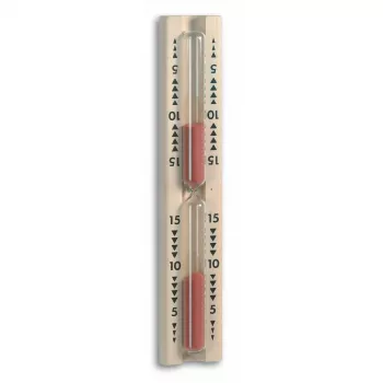 TFA Dostmann Sauna-Sanduhr, Buchenholz, 15 Minuten, wandmontiert, 33 x 53 x 286 mm 40.1001