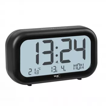 TFA Dostmann 60.2052.01 Quarz-Wecker Schwarz Extra Lauter Alarm Großes Display