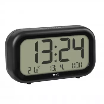 TFA Dostmann 60.2052.01 Quarz-Wecker Schwarz Extra Lauter Alarm Großes Display