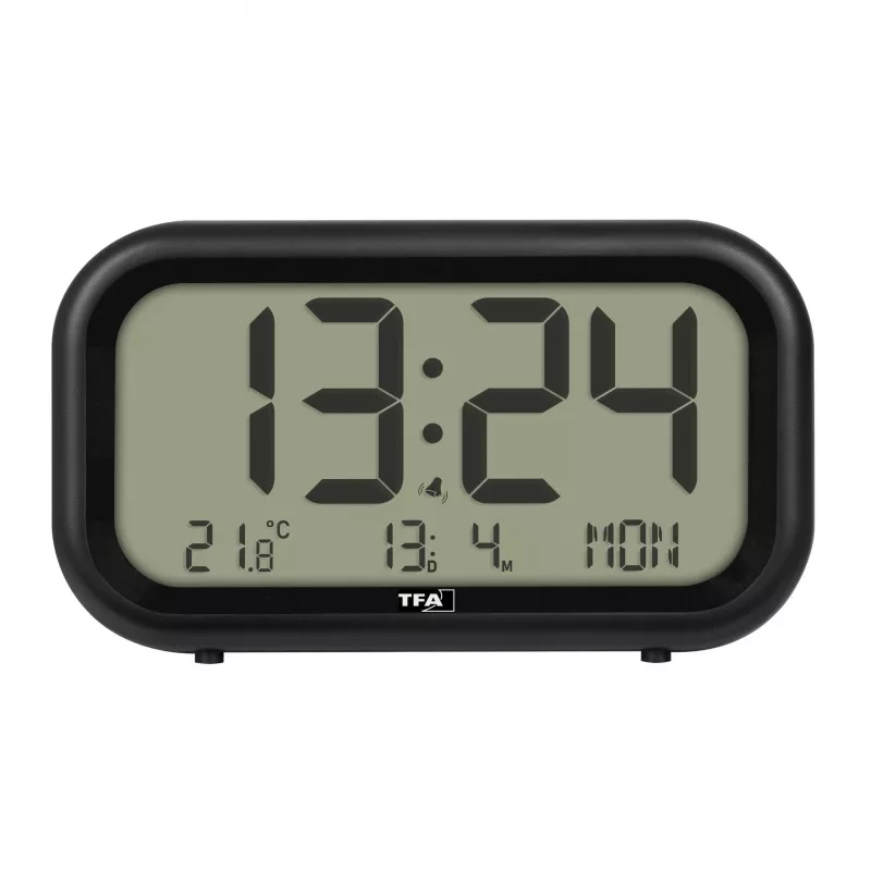 TFA Dostmann 60.2052.01 Quarz-Wecker Schwarz Extra Lauter Alarm Großes Display