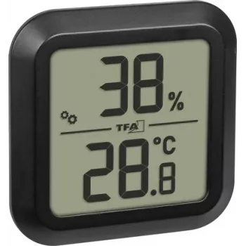 TFA Dostmann Digitales Thermo-Hygrometer zum Einbau, Schwarz 30.5061.01