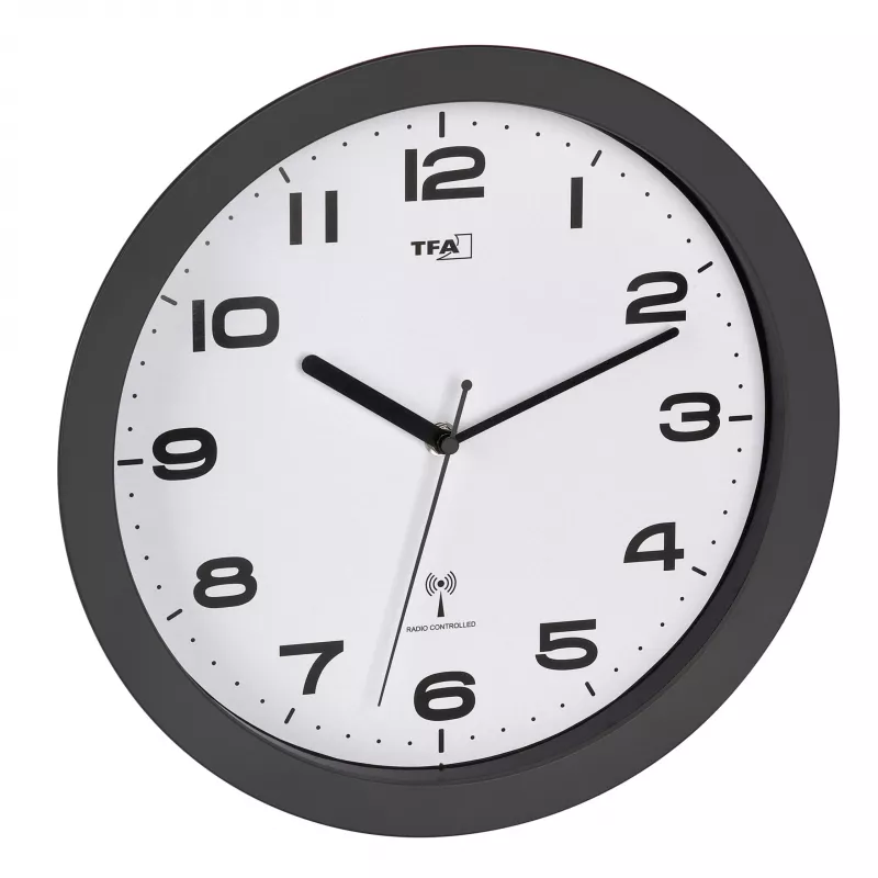 TFA Dostmann 60.3554.10 Funk-Wanduhr 320 mm Anthrazit mit schleichender Sekunde