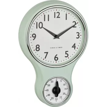 TFA Dostmann 60.3073.20 Quarz Mechanische Wanduhr 196 mm x 58 mm Minze