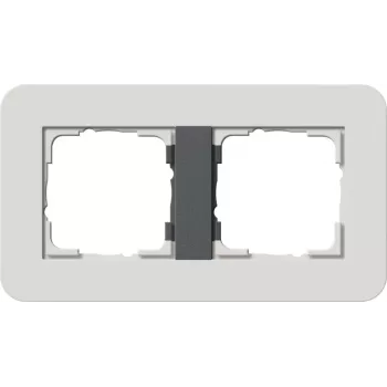 Gira System 55 Abdeckrahmen 2-fach Hellgrau / Anthrazit 0212421