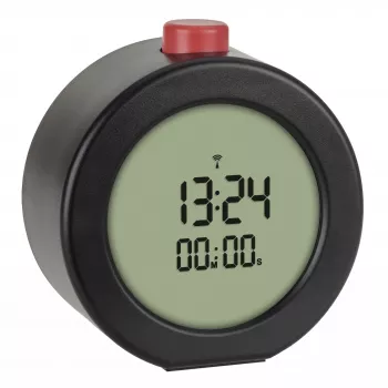 TFA Dostmann 60.2569.01 Funkwecker, großes Display, Timer, Schwarz/Rot