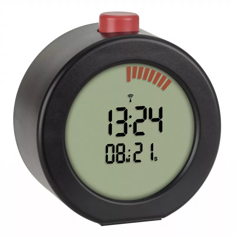 TFA Dostmann 60.2569.01 Funkwecker, großes Display, Timer, Schwarz/Rot