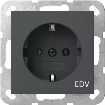 Gira System 55 Schuko Steckdose mit EDV-Aufdruck, 16 A, Reinweiß Glänzend 445828
