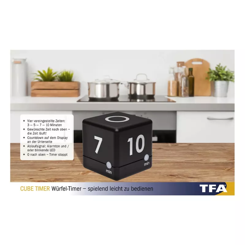 TFA Dostmann 38.2040.01 Digitaler Küchentimer Schwarz-Weiß