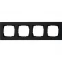 Gira E2 Abdeckrahmen 4-fach Schwarz Matt Flachdesign 0214095