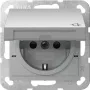 GIRA 441426 SCHUKO Steckdose mit Klappdeckel und Verriegelung, System 55, Reinweiß Glänzend