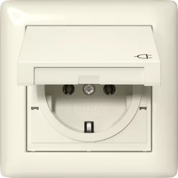 Gira 415701 SCHUKO Steckdose mit Klappdeckel, IP44, Reinweiß