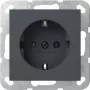 Gira SCHUKO Steckdose ohne Krallen, System 55, Anthrazit 446628